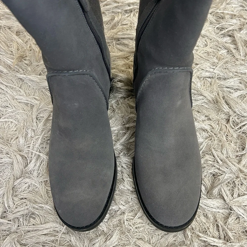 Cole Haan Calgary Water Resistant Suede Over The Knee Boots in Gray Sz 6